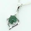 Sterling Silver Pendant/Charm,  platina plating with Jade, 19x18.5m, Sold by PC