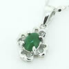 Sterling Silver Pendant/Charm,  platina plating with Jade, 15x8.4mm, Sold by PC