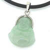 Sterling Silver Pendant/Charm,  platina plating with Jade, 23x15mm, Sold by PC
