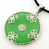 Sterling Silver Pendant/Charm,  platina plating with Jade, 33x26mm, Sold by PC