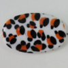 Watermark Acrylic Beads, Flat Oval 35x21mm, Hole:1.5mm, Sold by Bag