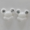 Resin Cabochons, No Hole Headwear & Costume Accessory, Animal Head with Acrylic Zircon 10mm, Sold by Bag