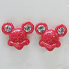 Resin Cabochons, No Hole Headwear & Costume Accessory, Animal Head with Acrylic Zircon 10mm, Sold by Bag