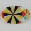 Watermark Acrylic Beads, Flat Oval 35x21mm, Hole:1.5mm, Sold by Bag