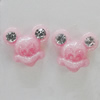 Resin Cabochons, No Hole Headwear & Costume Accessory, Animal Head with Acrylic Zircon 10mm, Sold by Bag