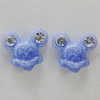 Resin Cabochons, No Hole Headwear & Costume Accessory, Animal Head with Acrylic Zircon 10mm, Sold by Bag