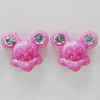 Resin Cabochons, No Hole Headwear & Costume Accessory, Animal Head with Acrylic Zircon 10mm, Sold by Bag