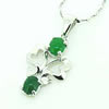 Sterling Silver Pendant/Charm,  platina plating with Jade, 22.5x11mm, Sold by PC