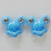 Resin Cabochons, No Hole Headwear & Costume Accessory, Animal Head with Acrylic Zircon 10mm, Sold by Bag