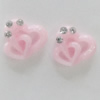 Resin Cabochons, No Hole Headwear & Costume Accessory, Heart with Acrylic Zircon 8mm, Sold by Bag