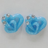 Resin Cabochons, No Hole Headwear & Costume Accessory, Heart with Acrylic Zircon 8mm, Sold by Bag