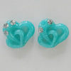 Resin Cabochons, No Hole Headwear & Costume Accessory, Heart with Acrylic Zircon 8mm, Sold by Bag