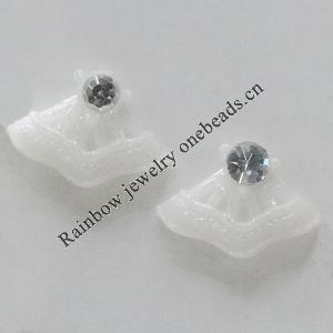 Resin Cabochons, No Hole Headwear & Costume Accessory, Sector with Acrylic Zircon 8x12mm, Sold by Bag