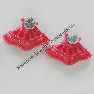 Resin Cabochons, No Hole Headwear & Costume Accessory, Sector with Acrylic Zircon 8x12mm, Sold by Bag