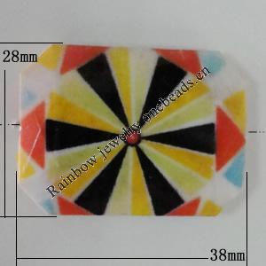 Watermark Acrylic Beads, 38x28mm, Hole:2mm, Sold by Bag
