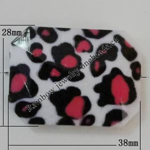 Watermark Acrylic Beads, 38x28mm, Hole:2mm, Sold by Bag