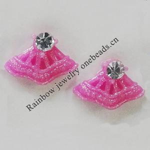 Resin Cabochons, No Hole Headwear & Costume Accessory, Sector with Acrylic Zircon 8x12mm, Sold by Bag