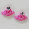 Resin Cabochons, No Hole Headwear & Costume Accessory, Sector with Acrylic Zircon 8x12mm, Sold by Bag