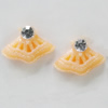 Resin Cabochons, No Hole Headwear & Costume Accessory, Sector with Acrylic Zircon 8x12mm, Sold by Bag