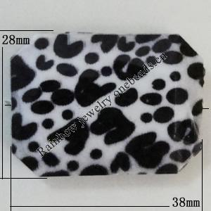 Watermark Acrylic Beads, 38x28mm, Hole:2mm, Sold by Bag