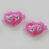 Resin Cabochons, No Hole Headwear & Costume Accessory, Heart with Acrylic Zircon 9x13mm, Sold by Bag