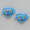 Resin Cabochons, No Hole Headwear & Costume Accessory, Heart with Acrylic Zircon 9x13mm, Sold by Bag