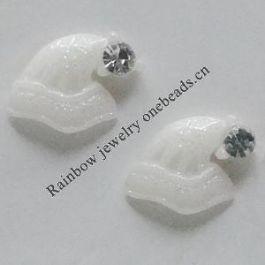 Resin Cabochons, No Hole Headwear & Costume Accessory, Cap with Acrylic Zircon 9mm, Sold by Bag