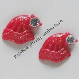 Resin Cabochons, No Hole Headwear & Costume Accessory, Cap with Acrylic Zircon 9mm, Sold by Bag