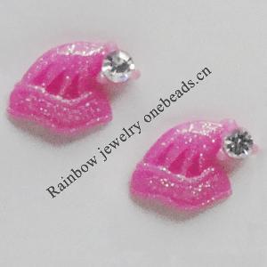 Resin Cabochons, No Hole Headwear & Costume Accessory, Cap with Acrylic Zircon 9mm, Sold by Bag