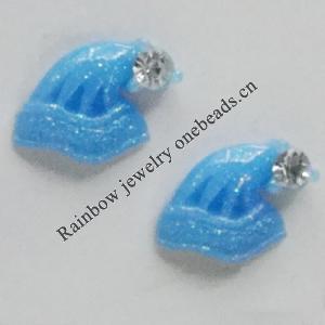 Resin Cabochons, No Hole Headwear & Costume Accessory, Cap with Acrylic Zircon 9mm, Sold by Bag