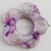 Watermark Acrylic Beads, Hollow Flower 20mm,8mm, Hole:0.5mm, Sold by Bag