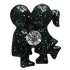 Resin Cabochons, No Hole Headwear & Costume Accessory, with Acrylic Zircon 12x9mm, Sold by Bag