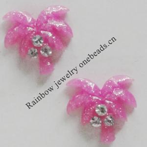 Resin Cabochons, No Hole Headwear & Costume Accessory, Tree with Acrylic Zircon 10mm, Sold by Bag