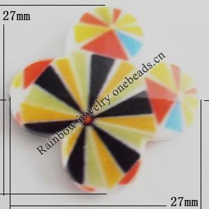 Watermark Acrylic Beads, 27mm, Hole:1mm, Sold by Bag