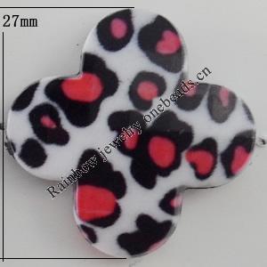 Watermark Acrylic Beads, 27mm, Hole:1mm, Sold by Bag