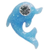 Resin Cabochons, No Hole Headwear & Costume Accessory, Dolphin with Acrylic Zircon 10mm, Sold by Bag