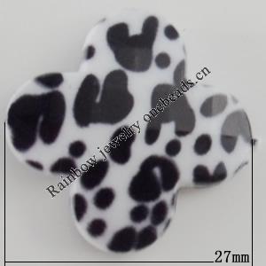 Watermark Acrylic Beads, 27mm, Hole:1mm, Sold by Bag