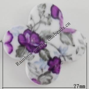 Watermark Acrylic Beads, 27mm, Hole:1mm, Sold by Bag