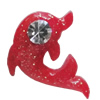 Resin Cabochons, No Hole Headwear & Costume Accessory, Dolphin with Acrylic Zircon 10mm, Sold by Bag