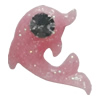 Resin Cabochons, No Hole Headwear & Costume Accessory, Dolphin with Acrylic Zircon 10mm, Sold by Bag