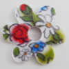 Watermark Acrylic Beads, Hollow Flower 26mm,6mm, Hole:0.5mm, Sold by Bag