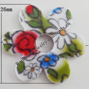 Watermark Acrylic Beads, Hollow Flower 26mm,6mm, Hole:0.5mm, Sold by Bag