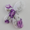 Watermark Acrylic Beads, Butterfly 22x30mm, Hole:1mm, Sold by Bag