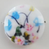 Watermark Acrylic Beads, Flat Round 20mm, Hole:1mm, Sold by Bag