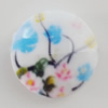 Watermark Acrylic Beads, Flat Round 20mm, Hole:1mm, Sold by Bag