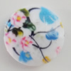 Watermark Acrylic Beads, Flat Round 20mm, Hole:1mm, Sold by Bag