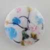 Watermark Acrylic Beads, Flat Round 20mm, Hole:1mm, Sold by Bag