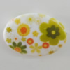 Watermark Acrylic Beads, Flat Oval 29x21mm, Hole:1mm, Sold by Bag