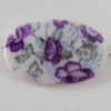 Watermark Acrylic Beads, Flat Oval 35x22mm, Hole:1mm, Sold by Bag