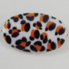 Watermark Acrylic Beads, Flat Oval 35x22mm, Hole:1mm, Sold by Bag